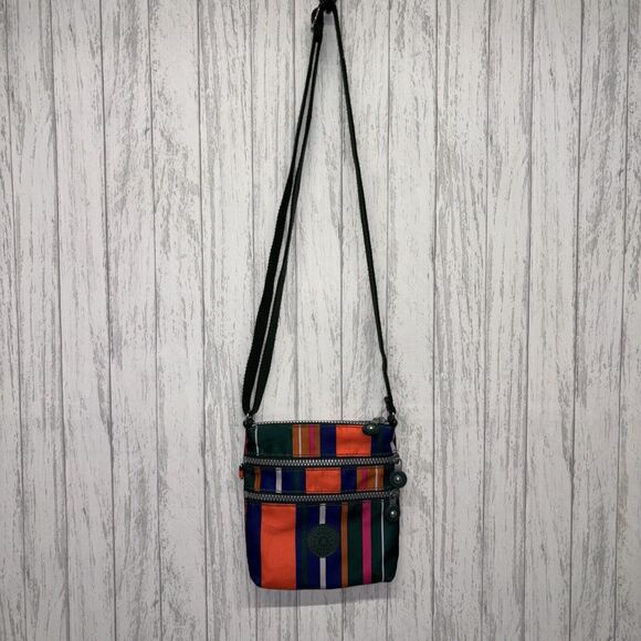 Womens Small Striped Kipling Crossbody Bag EUC - Picture 1 of 8